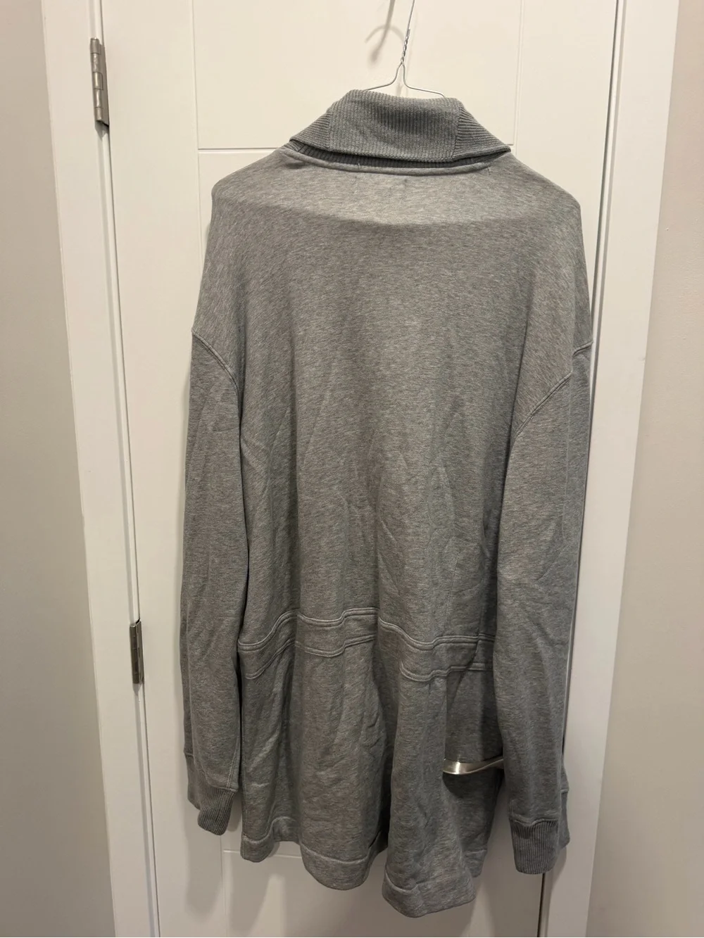 Ralph Lauren Gray Shawl Collar Cardigan with Cream Inner Trim
